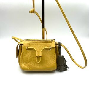 One Odd Bird Mustard Leather Crossbody Bag